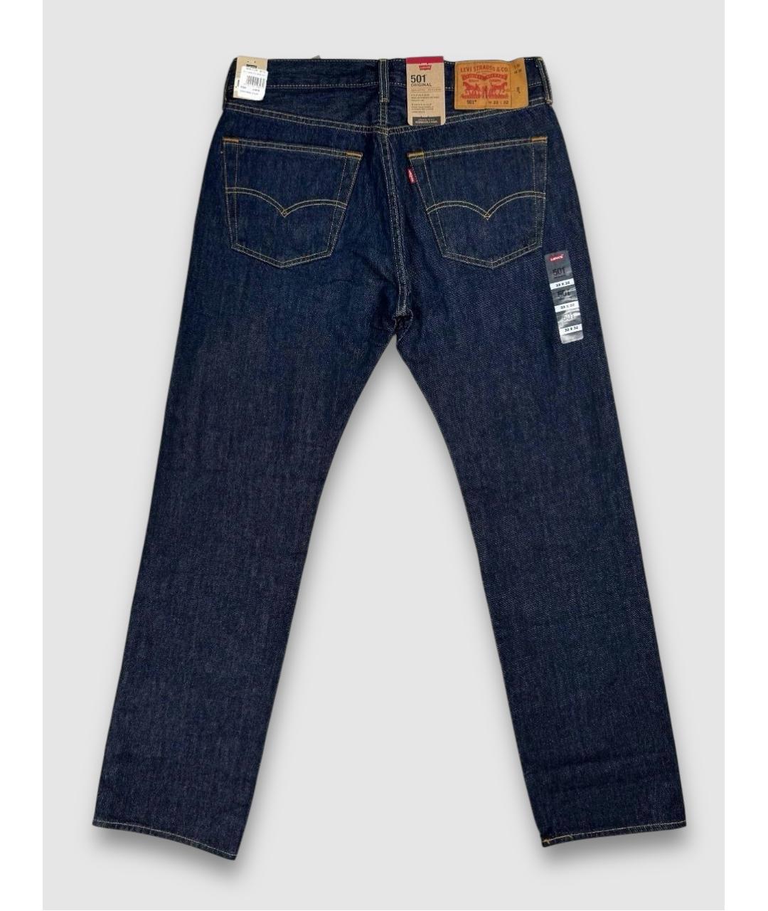 LEVI'S Синие хлопковые прямые джинсы, фото 2