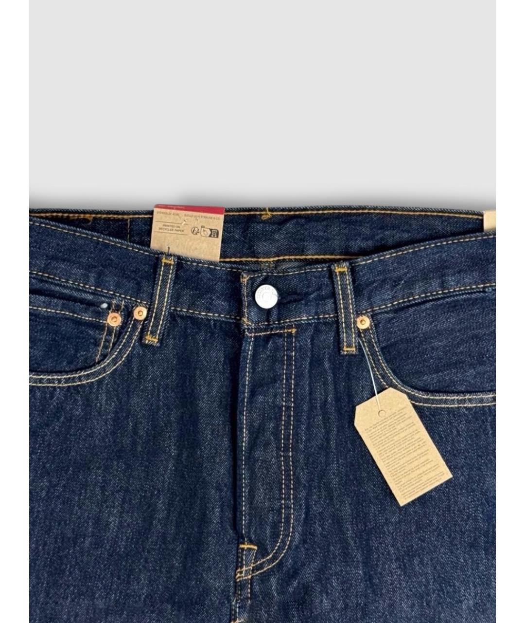 LEVI'S Синие хлопковые прямые джинсы, фото 5