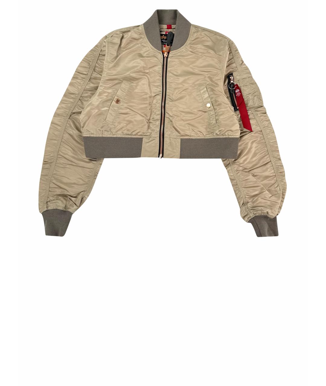 ALPHA INDUSTRIES Бежевая полиамидовая куртка, фото 1