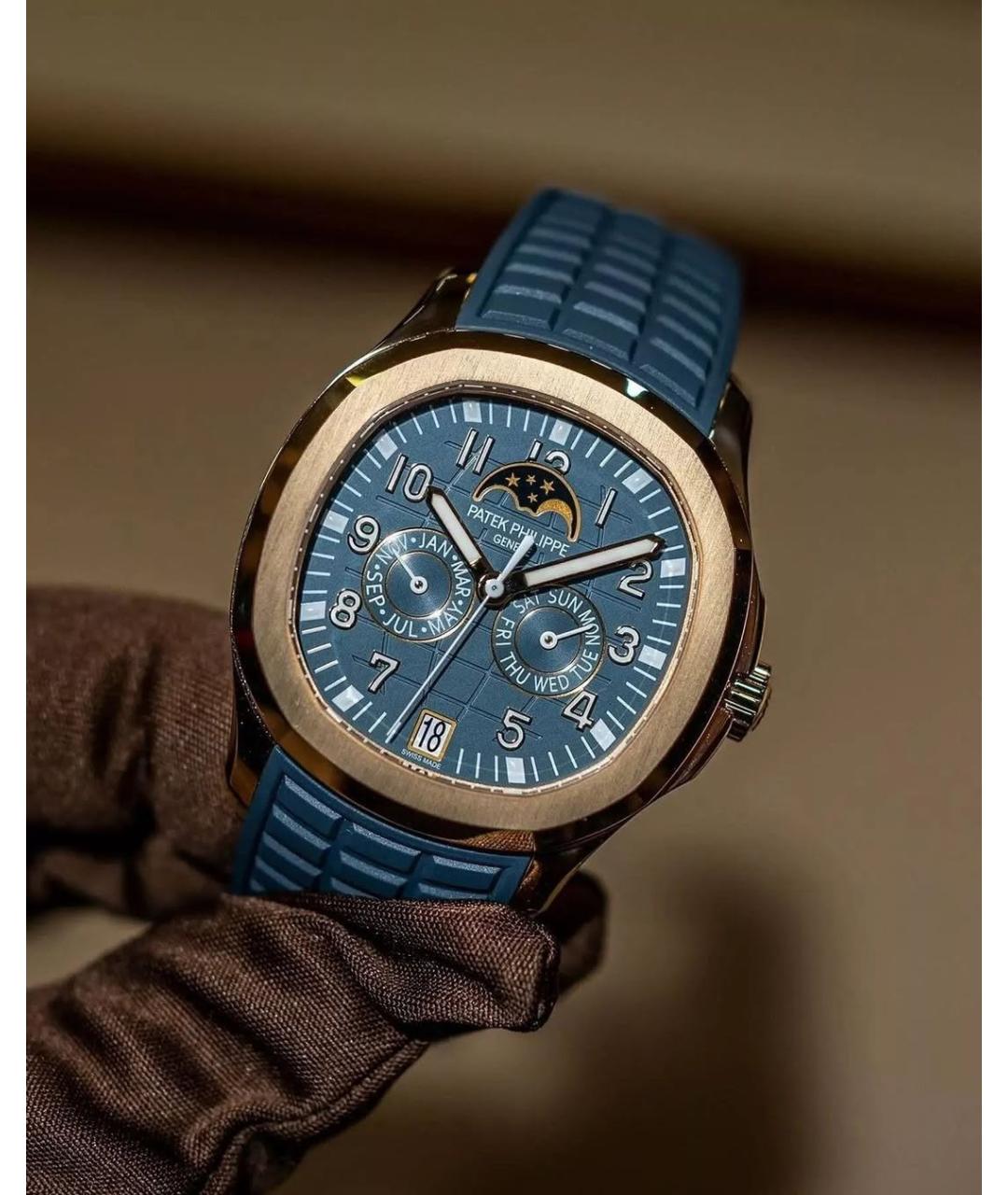 PATEK PHILIPPE Голубые часы из розового золота, фото 2