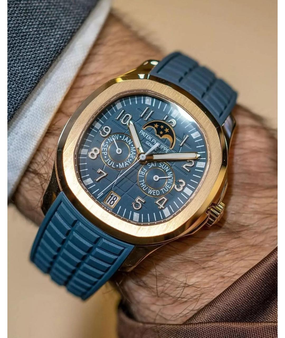 PATEK PHILIPPE Голубые часы из розового золота, фото 4