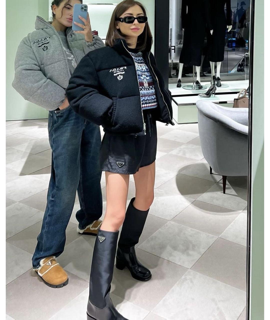 PRADA Черные кожаные сапоги, фото 7