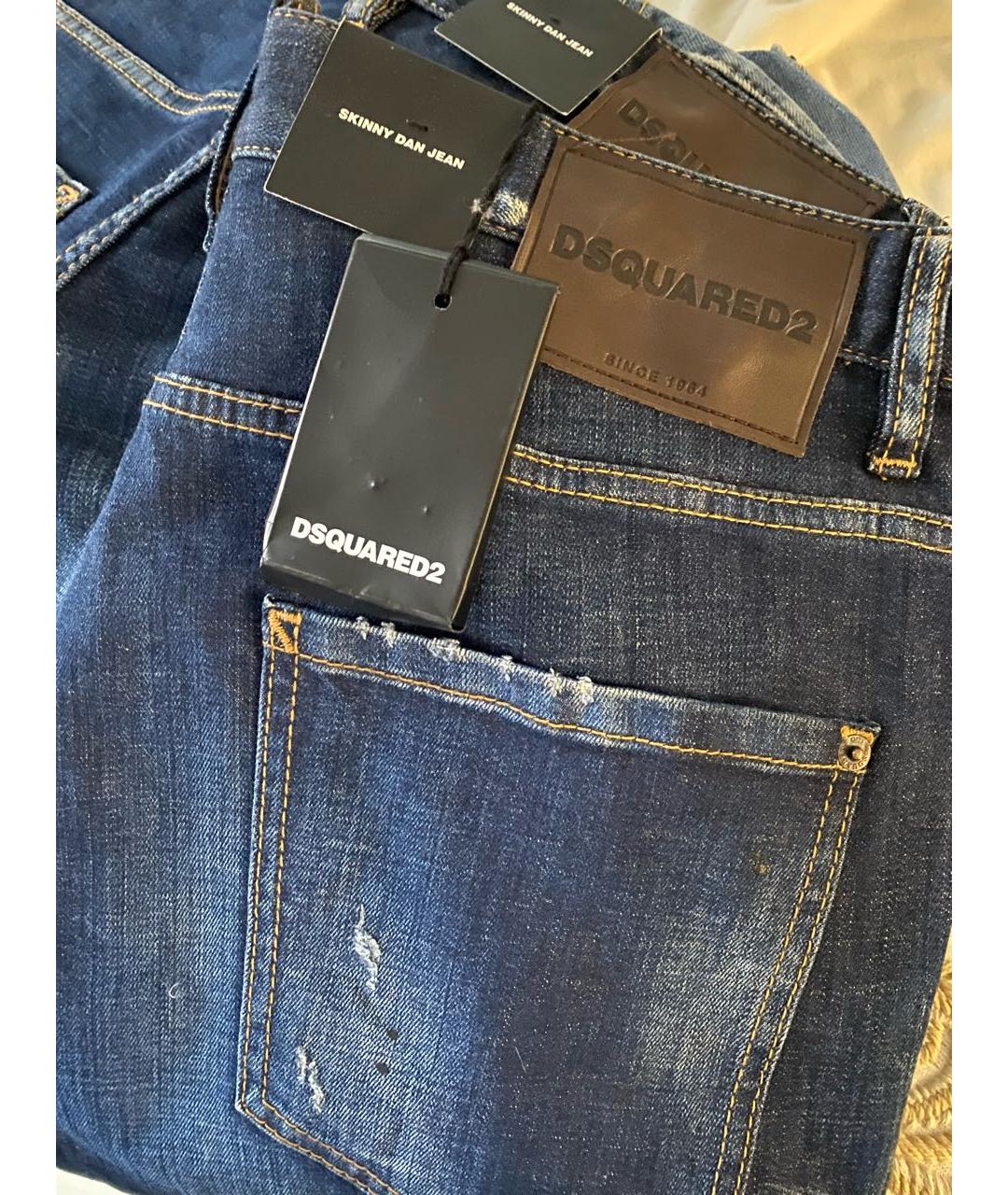 DSQUARED2 Синие джинсы слим, фото 6