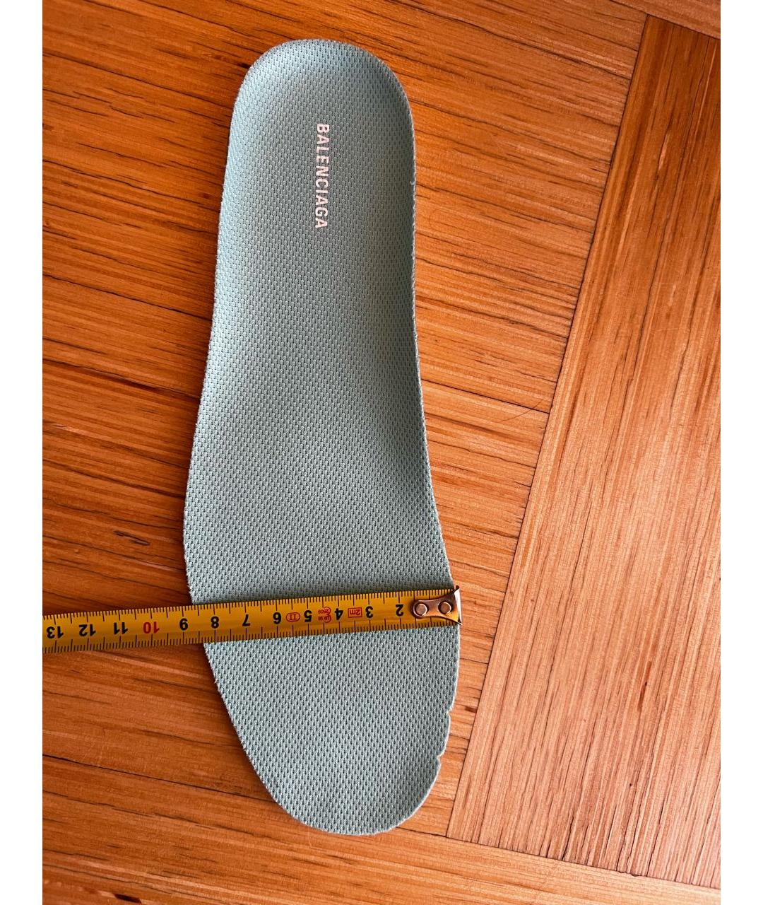 BALENCIAGA Бирюзовые кроссовки из искусственной кожи, фото 5