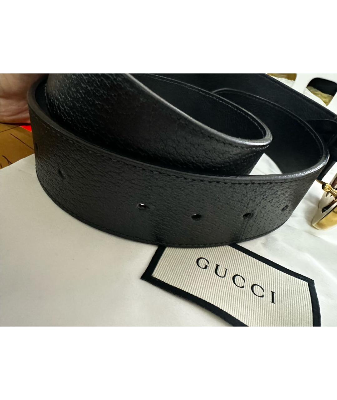 GUCCI Черный кожаный ремень, фото 4