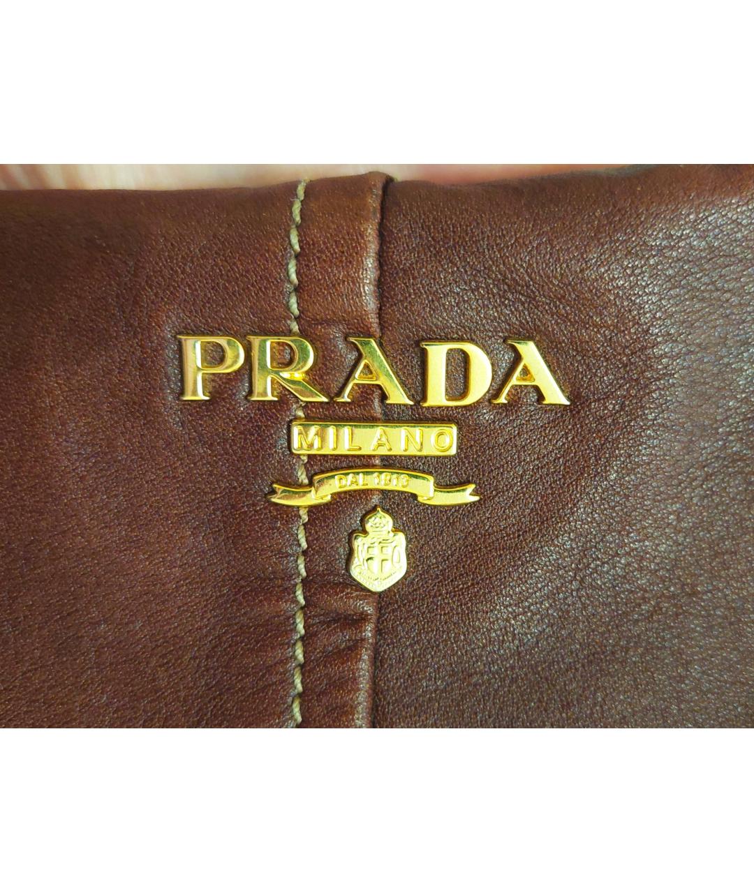 PRADA Коричневая кожаная сумка тоут, фото 2