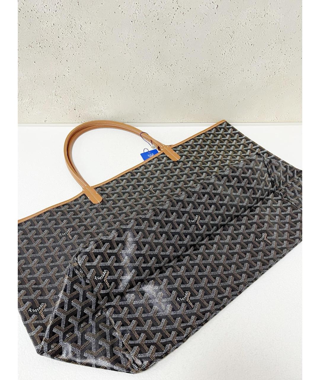 GOYARD Коричневая сумка с короткими ручками из искусственной кожи, фото 3