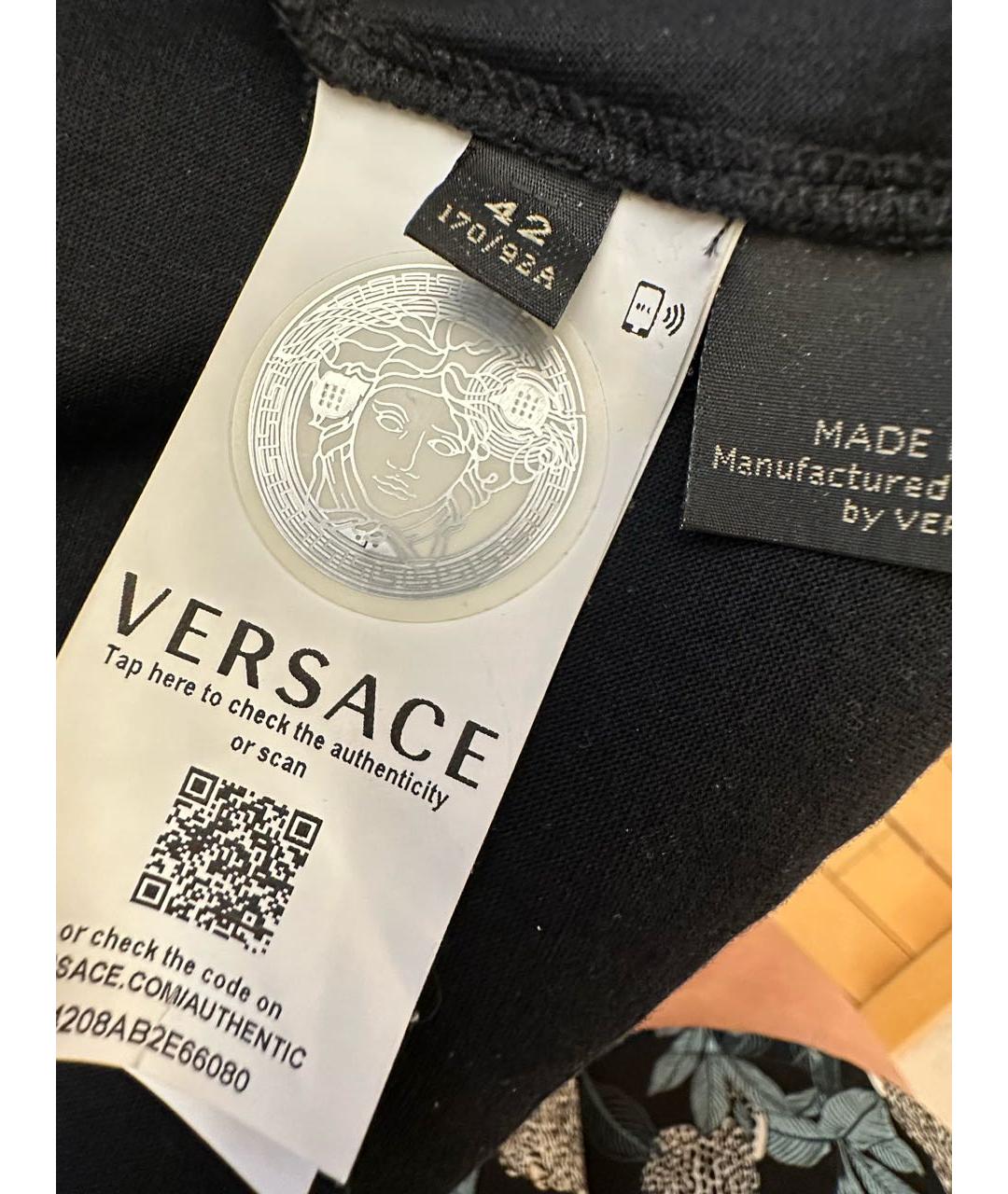 VERSACE Черная хлопковая футболка, фото 3