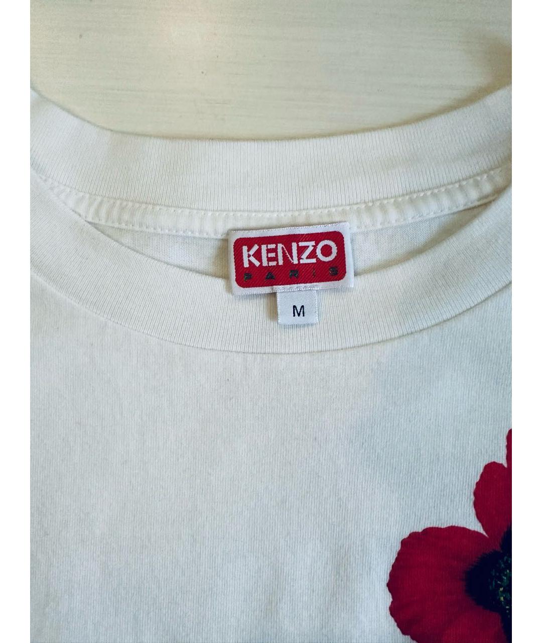 KENZO Белая хлопковая футболка, фото 4