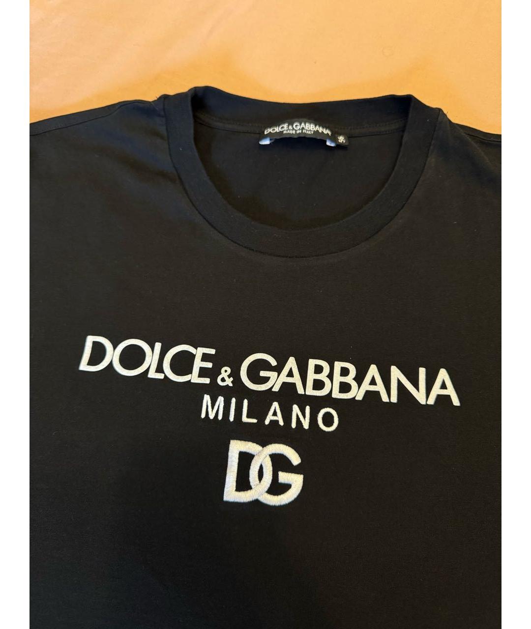 DOLCE&GABBANA Черная хлопковая футболка, фото 2