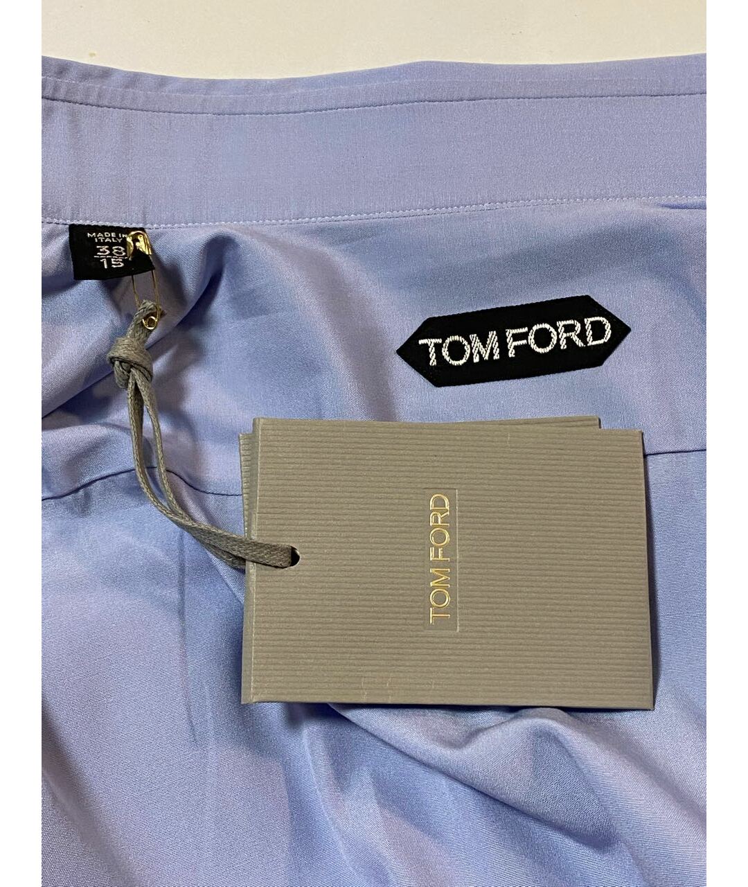 TOM FORD Голубая хлопковая классическая рубашка, фото 3