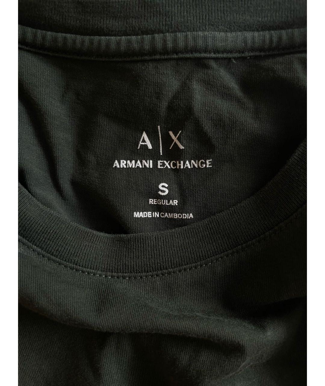 ARMANI EXCHANGE Зеленая хлопковая футболка, фото 3