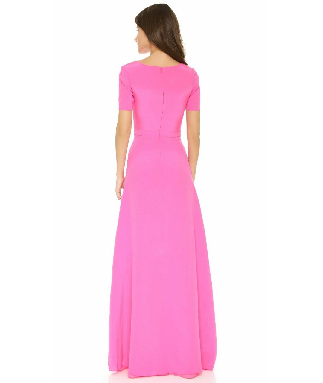 SALONI Розовое шелковое повседневное платье, фото 2