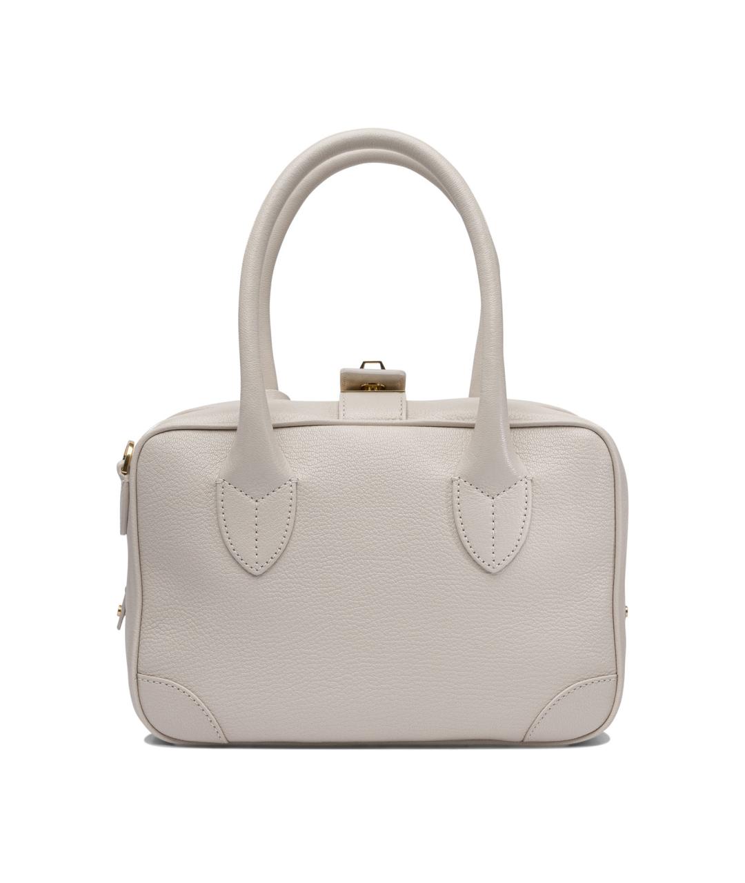 GOLDEN GOOSE DELUXE BRAND Белая кожаная сумка с короткими ручками, фото 3