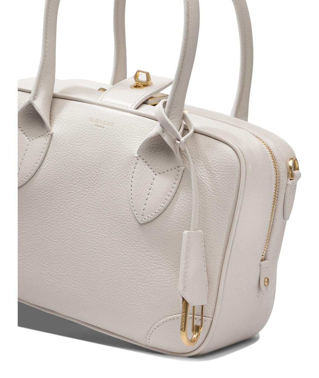 GOLDEN GOOSE DELUXE BRAND Белая кожаная сумка с короткими ручками, фото 4