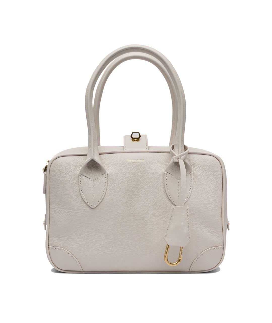 GOLDEN GOOSE DELUXE BRAND Белая кожаная сумка с короткими ручками, фото 1