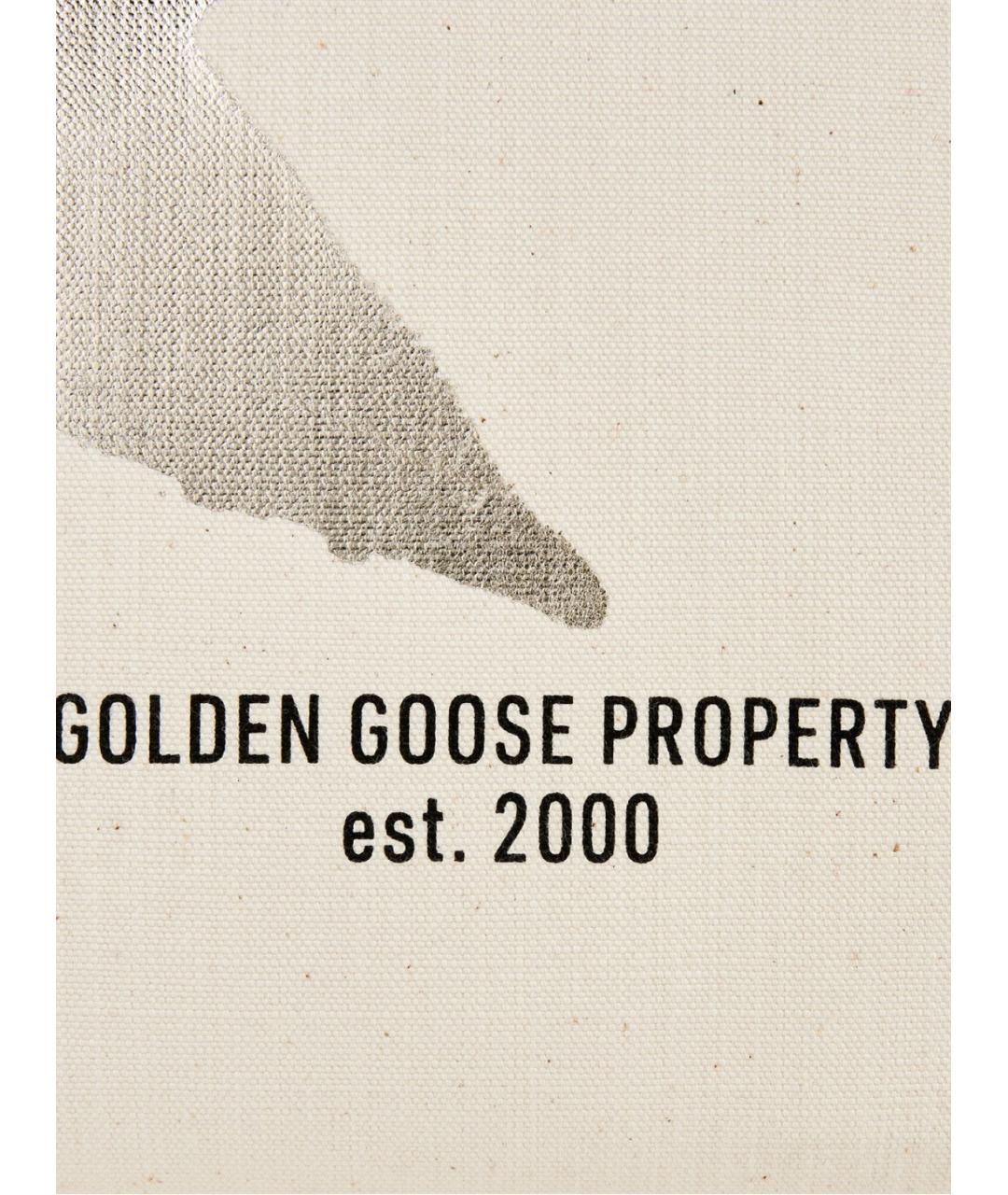 GOLDEN GOOSE DELUXE BRAND Белая кожаная сумка тоут, фото 4