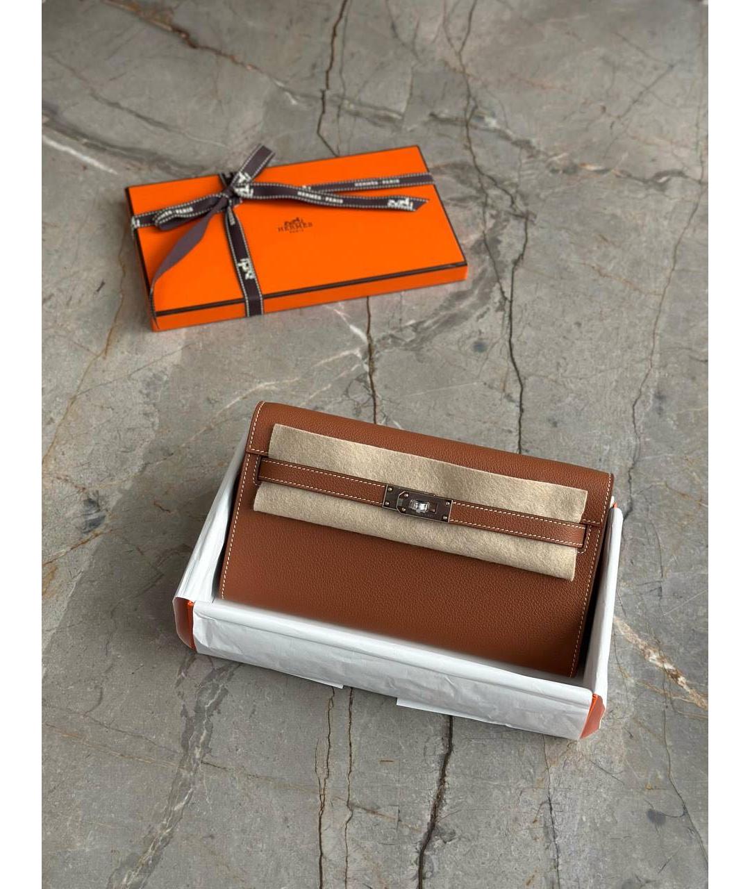 HERMES Коричневая кожаная сумка через плечо, фото 4