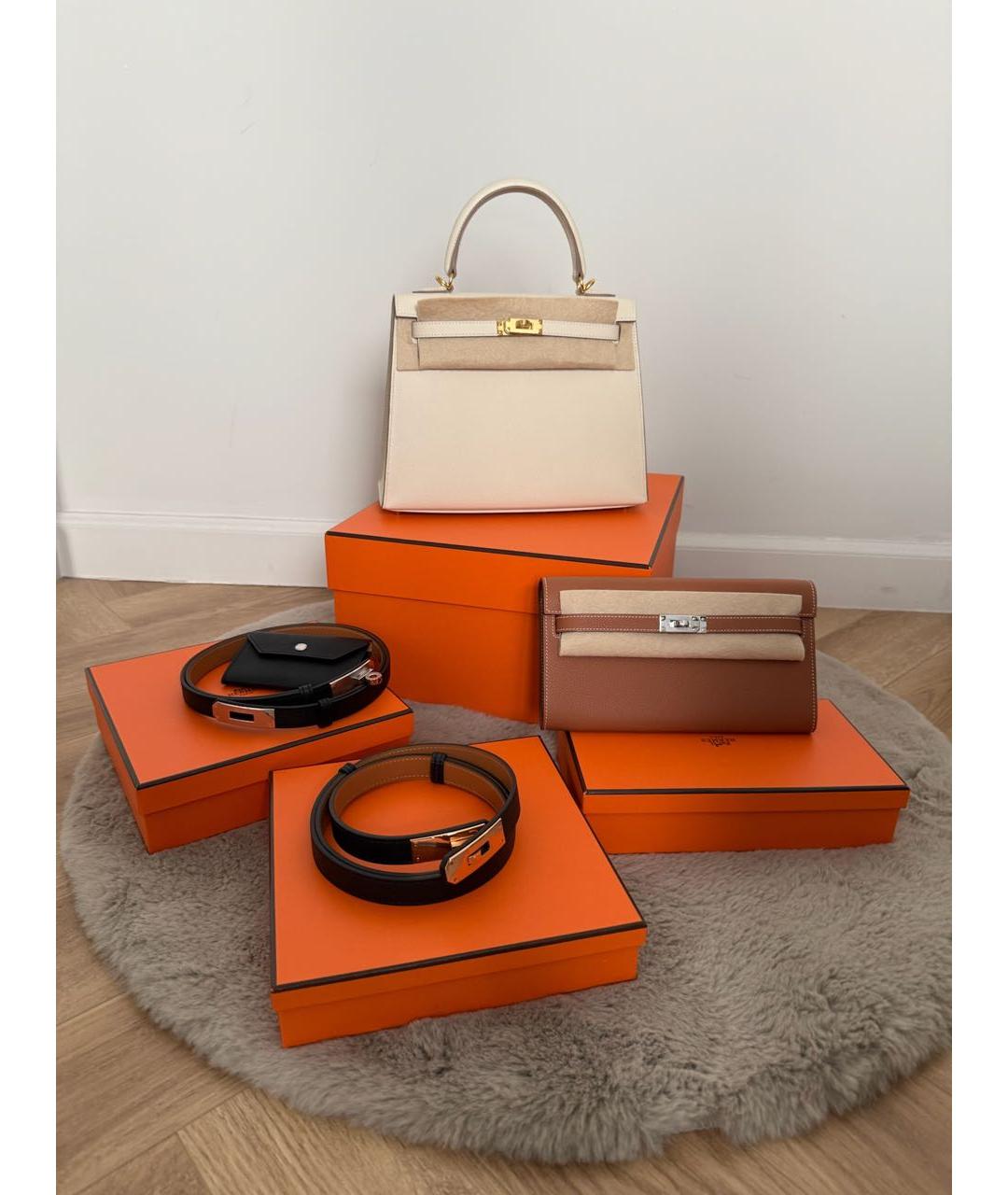 HERMES Коричневая кожаная сумка через плечо, фото 3