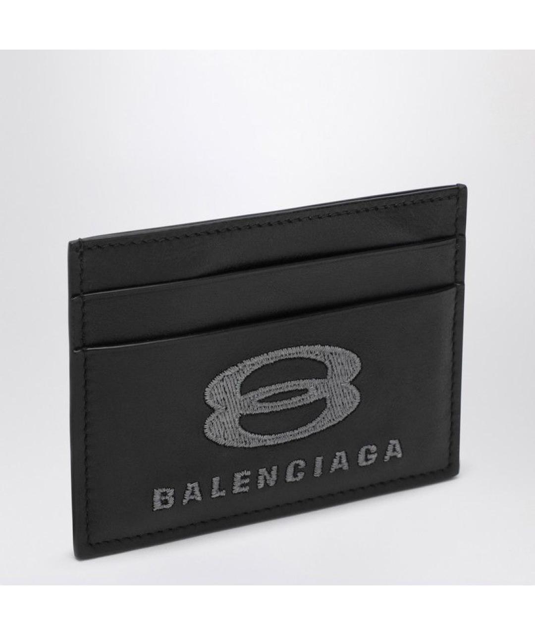 BALENCIAGA Черный кожаный кошелек, фото 2