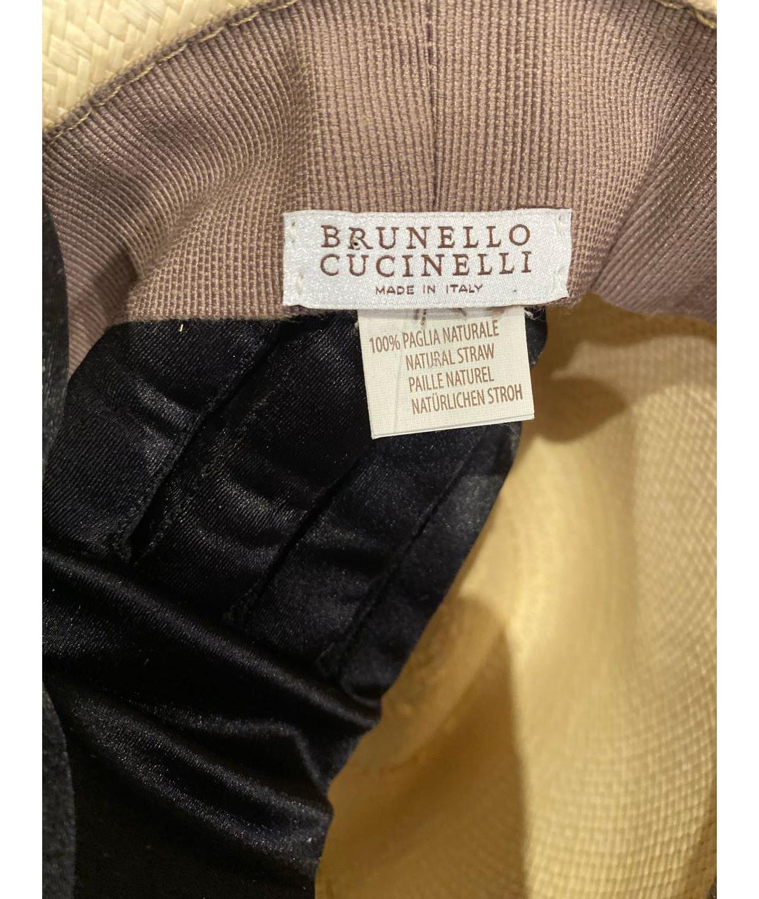 BRUNELLO CUCINELLI Бежевая шляпа, фото 4