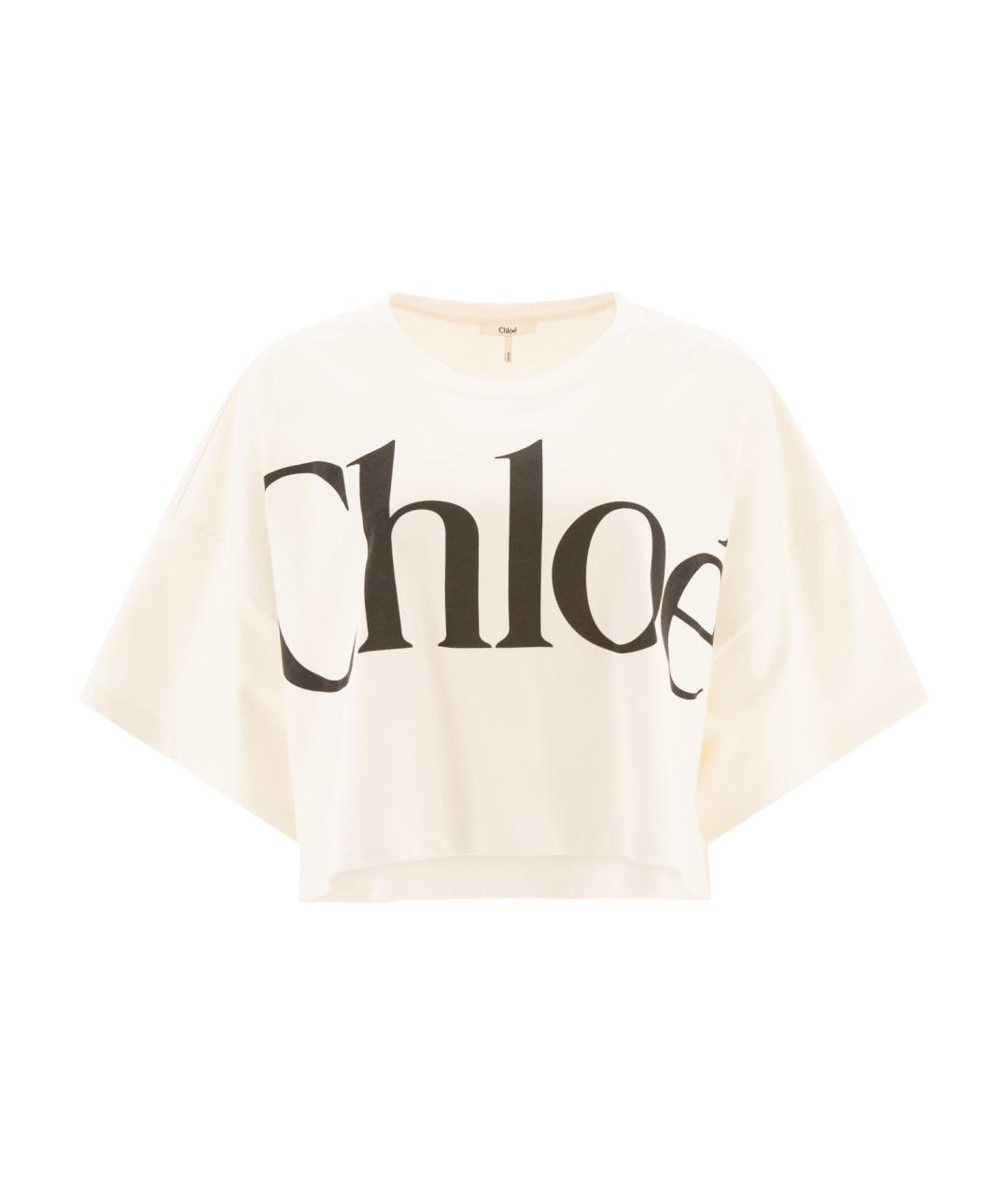 CHLOE Белая хлопковая футболка, фото 1