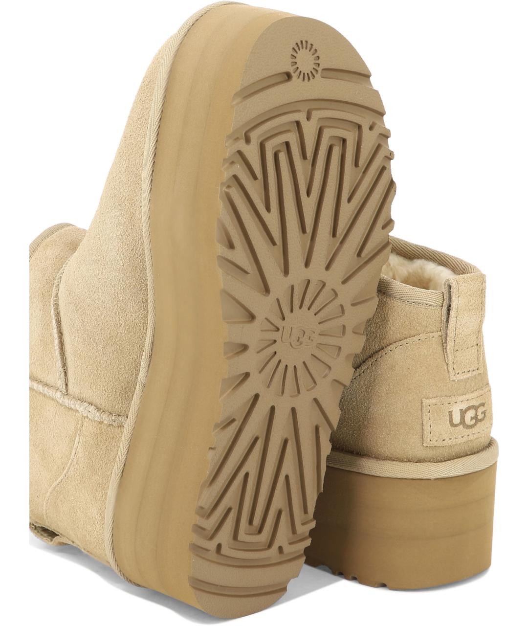 UGG AUSTRALIA Бежевые кожаные полусапоги, фото 5