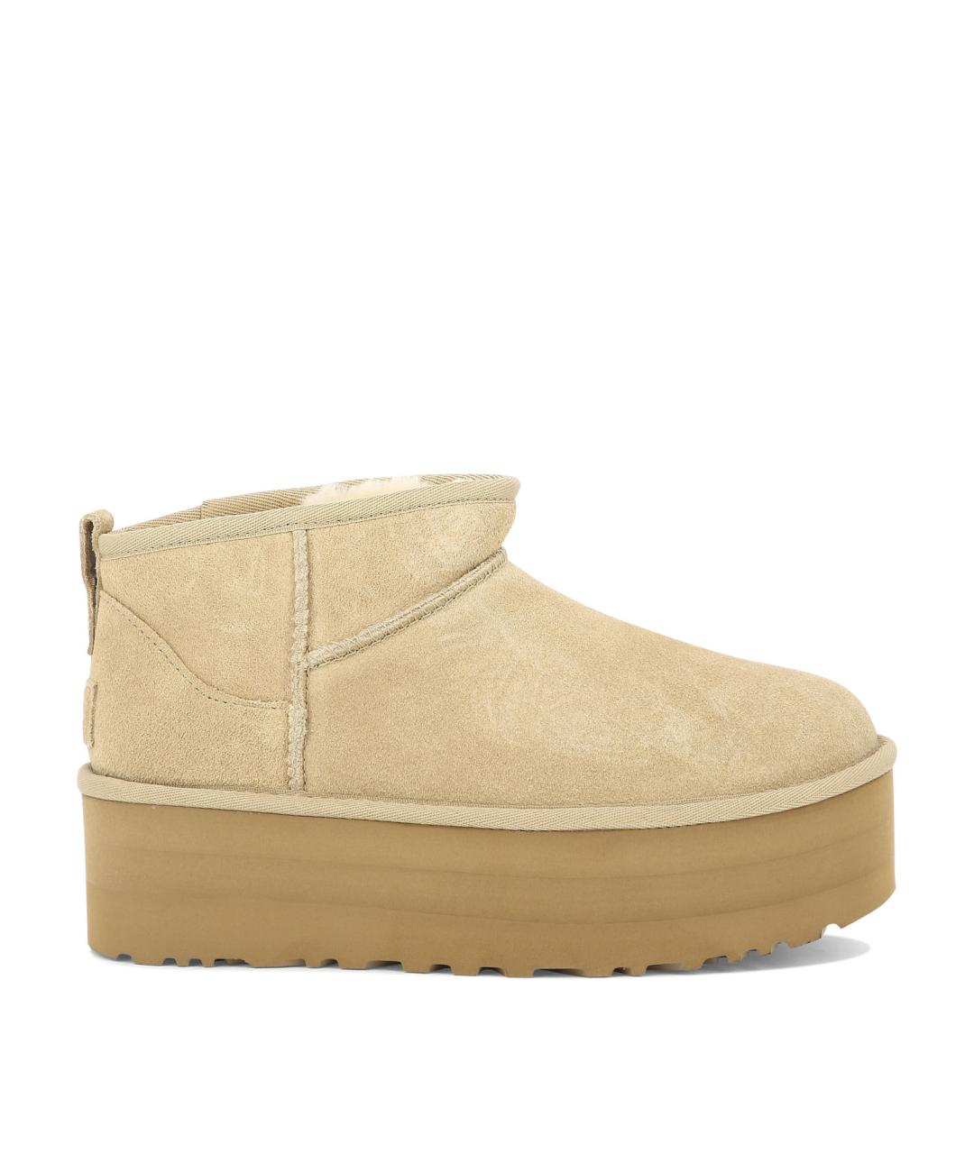 UGG AUSTRALIA Бежевые кожаные полусапоги, фото 1