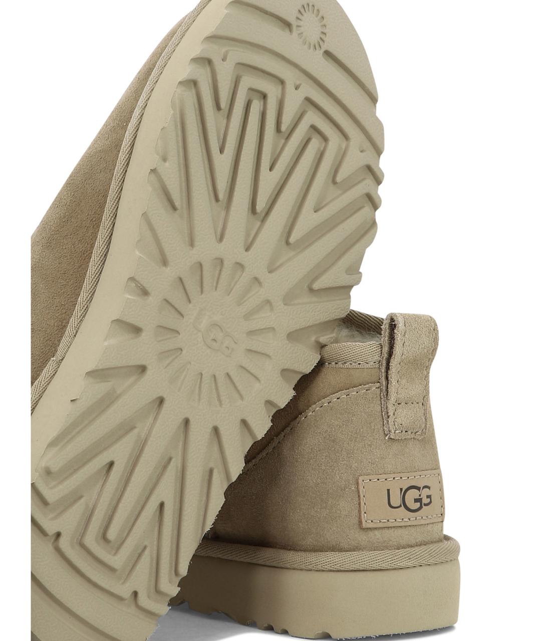 UGG AUSTRALIA Бежевые кожаные ботинки, фото 5