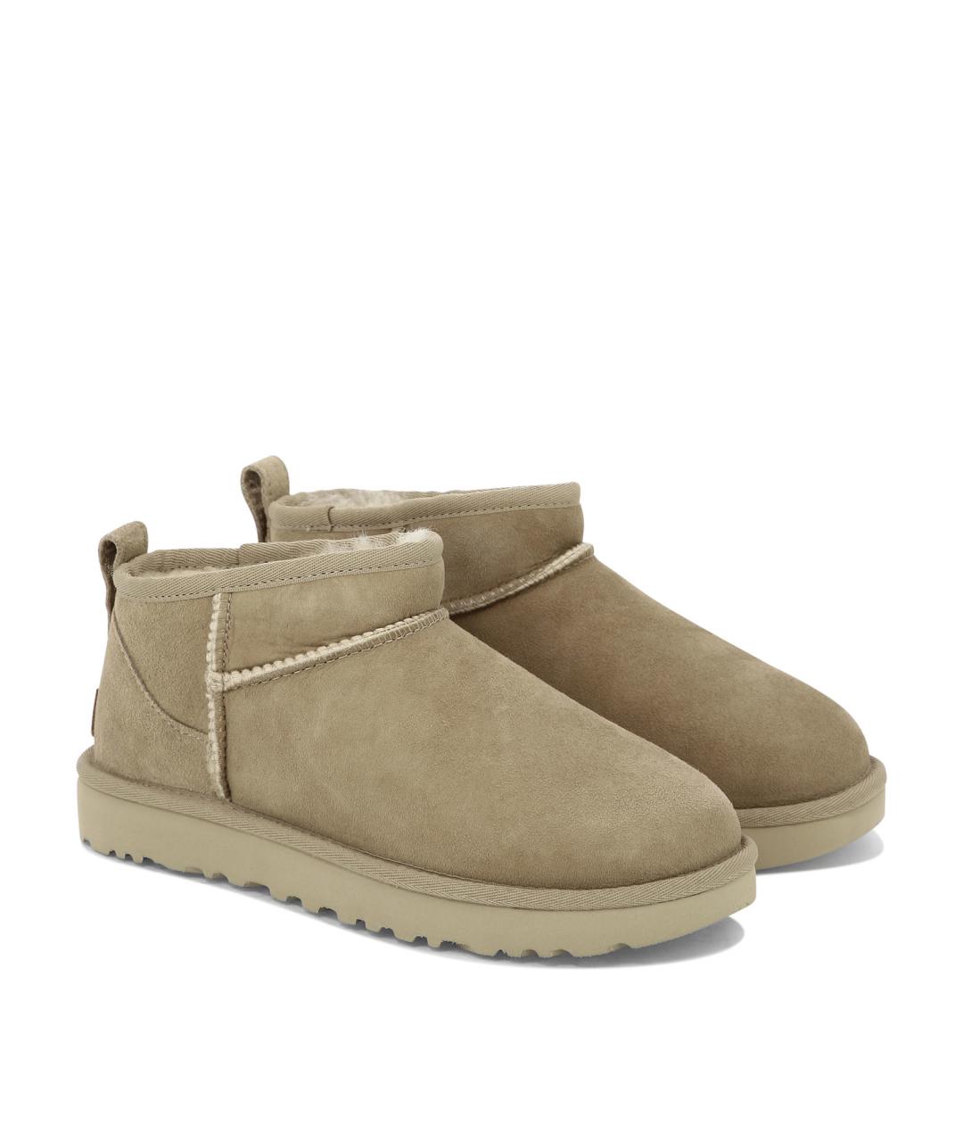 UGG AUSTRALIA Бежевые кожаные ботинки, фото 2