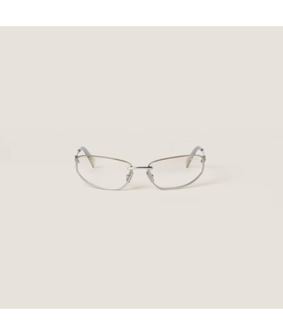 MIU MIU Серебряные металлические солнцезащитные очки, фото 9