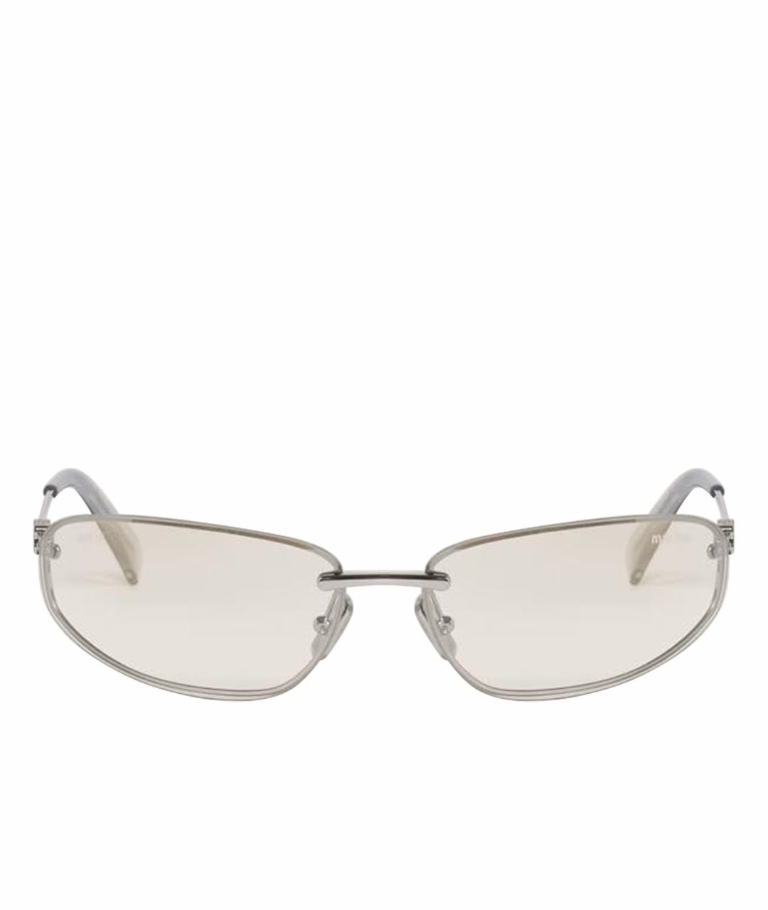 MIU MIU Серебряные металлические солнцезащитные очки, фото 1
