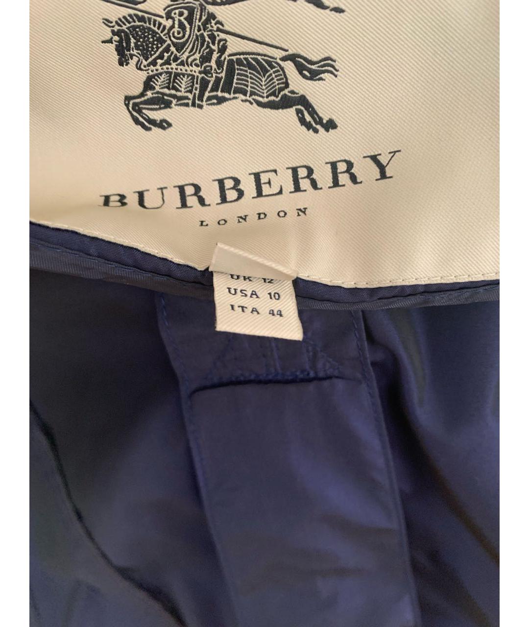 BURBERRY Темно-синяя полиэстеровая куртка, фото 7