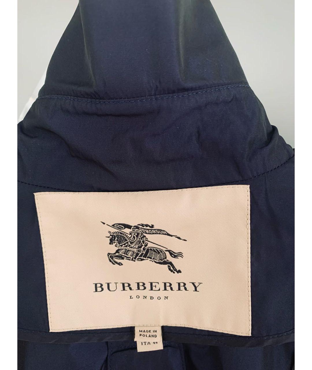 BURBERRY Темно-синяя полиэстеровая куртка, фото 5