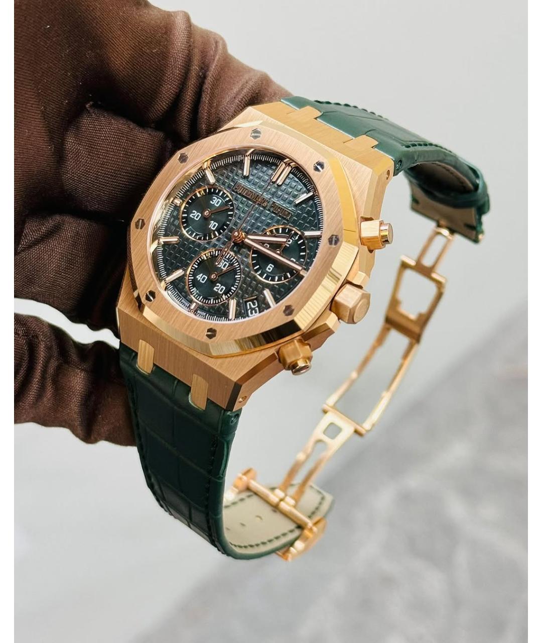 Audemars Piguet Зеленые часы из розового золота, фото 3