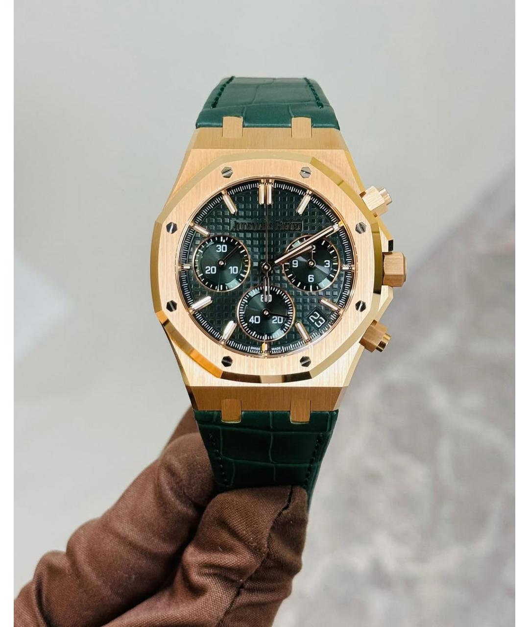 Audemars Piguet Зеленые часы из розового золота, фото 6