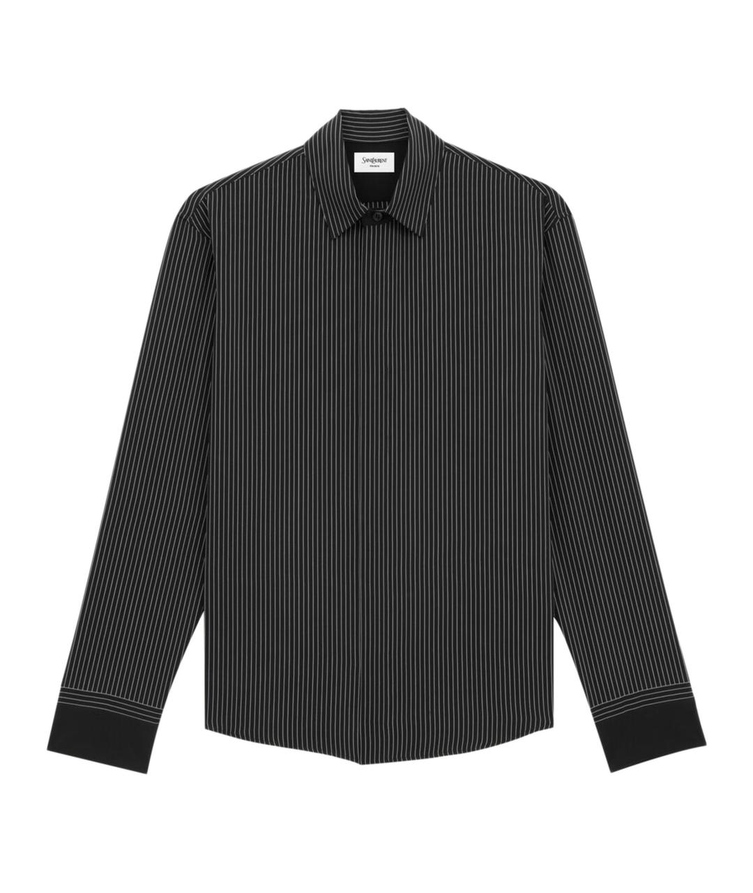 SAINT LAURENT Черная шелковая кэжуал рубашка, фото 1