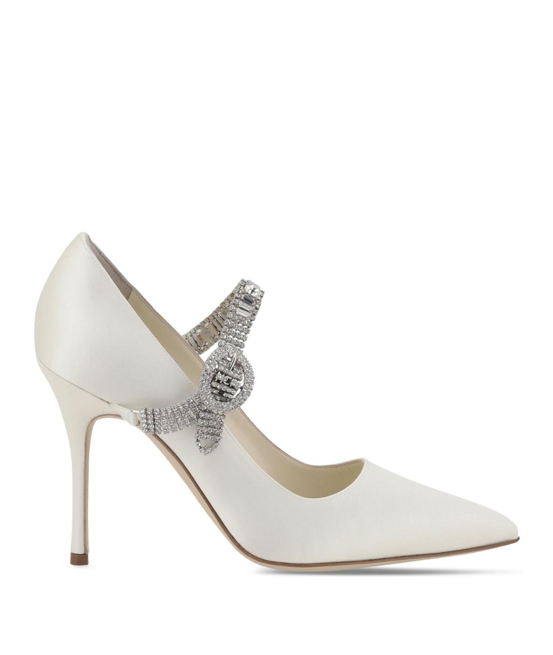 MANOLO BLAHNIK Белые текстильные туфли, фото 1