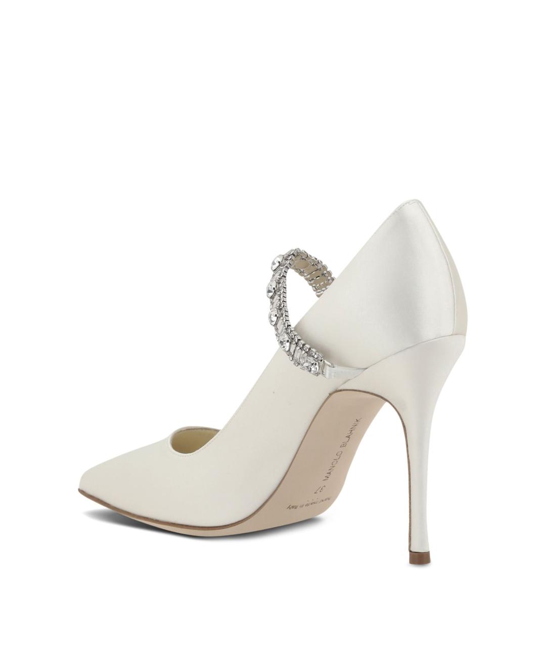 MANOLO BLAHNIK Белые текстильные туфли, фото 3