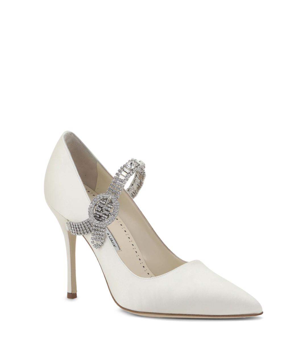 MANOLO BLAHNIK Белые текстильные туфли, фото 2
