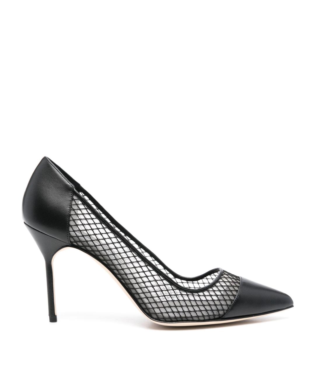 MANOLO BLAHNIK Черные кожаные туфли, фото 1