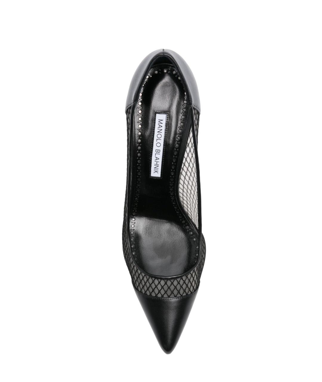 MANOLO BLAHNIK Черные кожаные туфли, фото 4