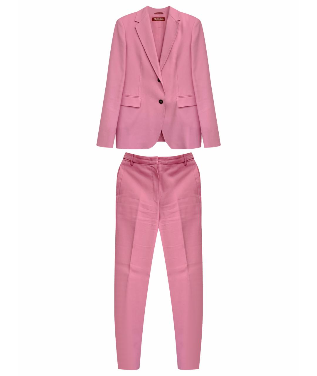 MAX MARA STUDIO Розовый хлопковый костюм с брюками, фото 1