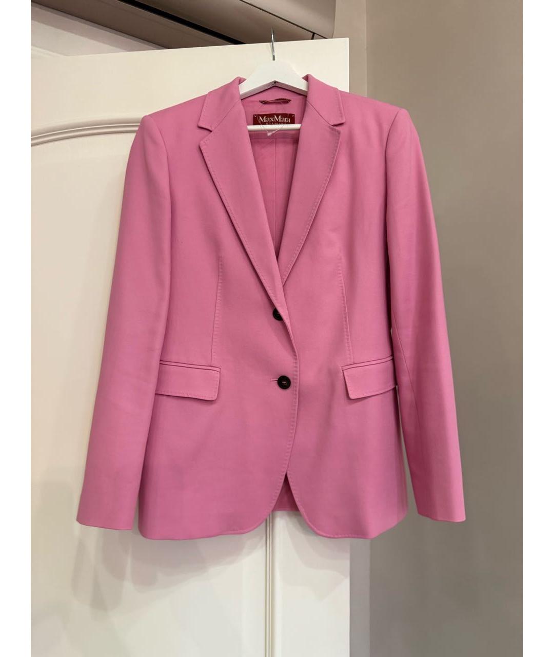 MAX MARA STUDIO Розовый хлопковый костюм с брюками, фото 8