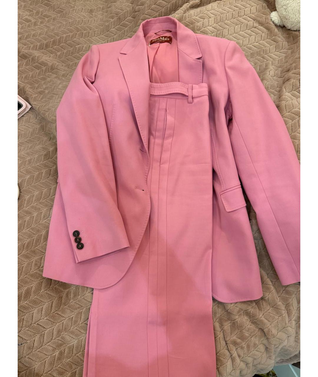MAX MARA STUDIO Розовый хлопковый костюм с брюками, фото 7