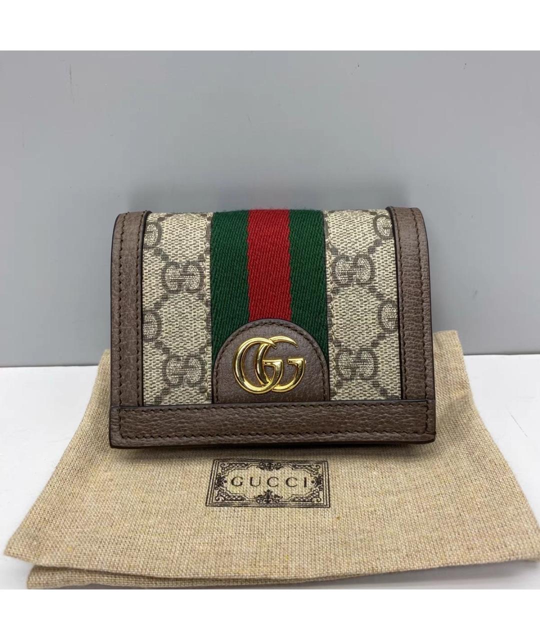 GUCCI Коричневый кожаный кошелек, фото 4