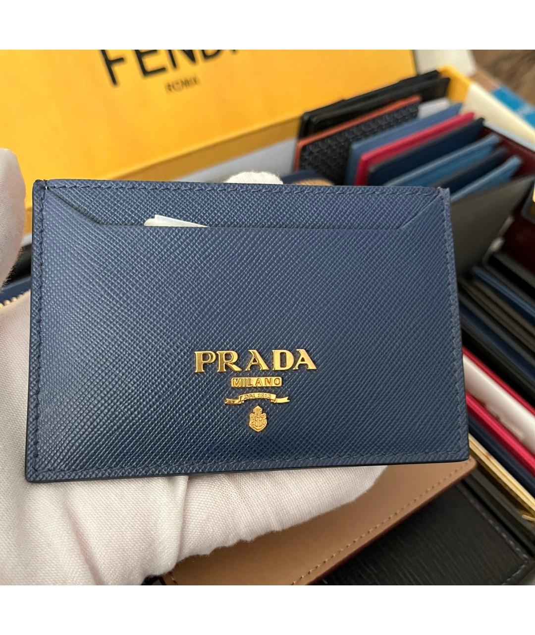 PRADA Темно-синий кожаный кошелек, фото 3