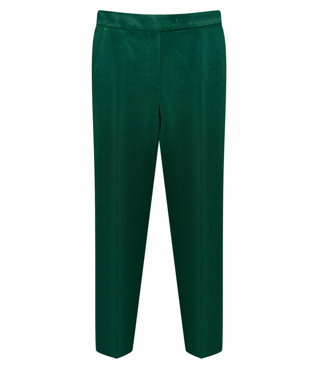MAX MARA Зеленые шерстяные прямые брюки, фото 1