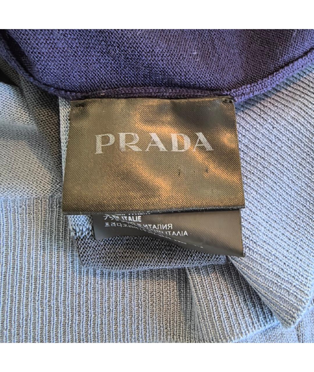 PRADA Темно-синий шерстяной джемпер / свитер, фото 5