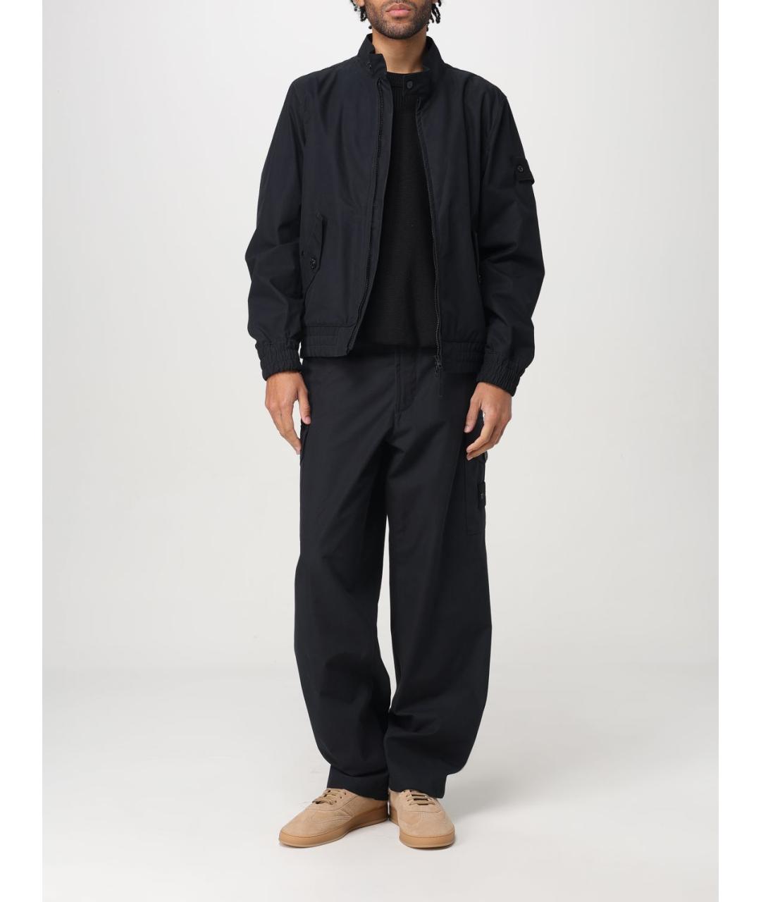 STONE ISLAND Черная хлопковая куртка, фото 3